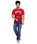 Typography Men Round Neck Red T-Shirt