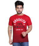 Typography Men Round Neck Red T-Shirt