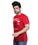 Typography Men Round Neck Red T-Shirt