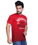 Typography Men Round Neck Red T-Shirt