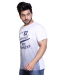Typography Men Round Neck White T-Shirt