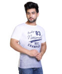 Typography Men Round Neck White T-Shirt